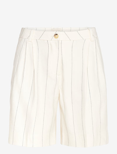 PINSTRIPE LINEN SHORTS