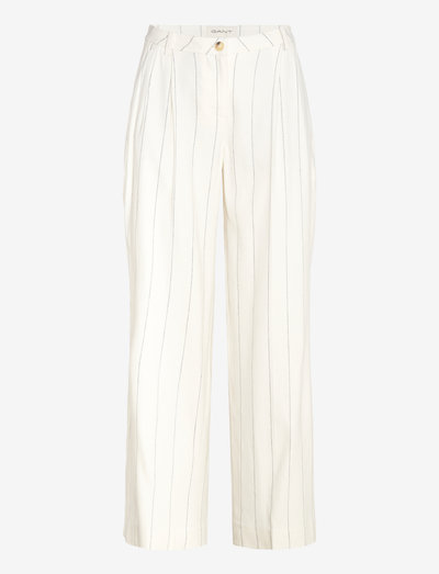 TAILORED PLEATED LINEN BLEND PANTS