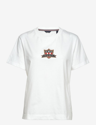 D1. GANT BANNER SHIELD SS T-SHIRT - t-shirts - white