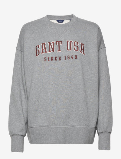D1. GANT USA C-NECK - swetry - grey melange
