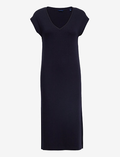 D1. DETAIL SLIT JERSEY DRESS - vasaras kleitas - evening blue