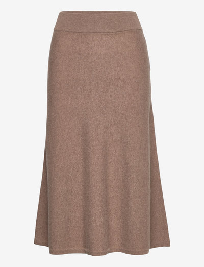 D1. SUPERFINE LAMBSWOOL SKIRT - midi skirts - mole brown