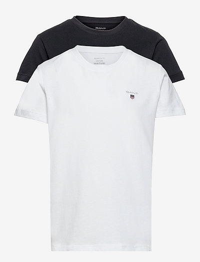 C-NECK T-SHIRT 2-PACK - gładki t-shirt z krótkimi rękawami - black / white
