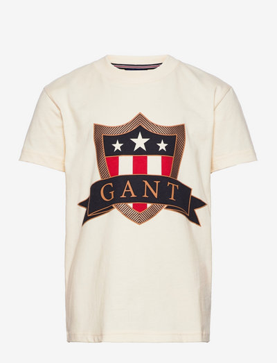 D1. GANT BANNER SHIELD SS T-SHIRT - short-sleeved - cream