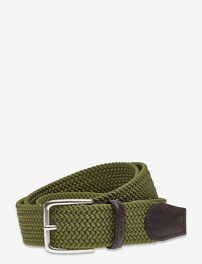 ELASTIC BRAID BELT - braided belts - olive branch green