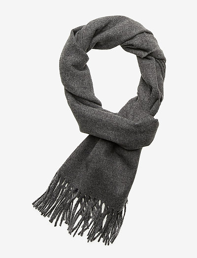 SOLID WOOL SCARF - winter scarves - charcoal melange