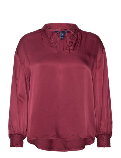 GANT D1. Stand Collar Pop Over Blouse - Long sleeved blouses - Boozt.com