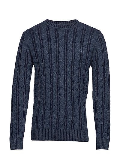 D2. Winter Faded Cable Crew Strickpullover Rundhals Blau GANT