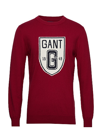 D2. Holiday Intarsia Shield Crew Sweat-shirt Pullover Rot GANT