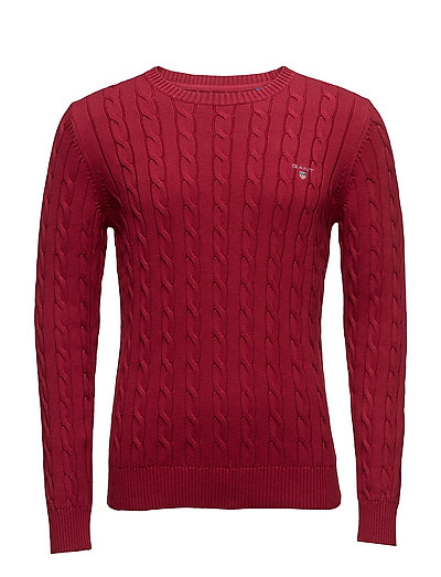 Cotton Cable Crew Strickpullover Rundhals Rot GANT