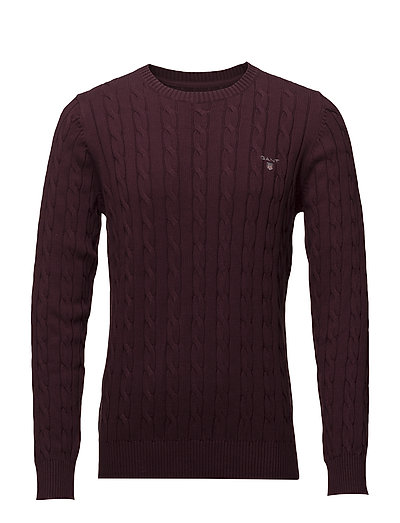 Cotton Cable Crew Strickpullover Rundhals Rot GANT