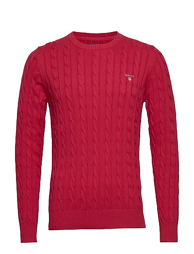 Cotton Cable Crew Strickpullover Rundhals Rot GANT