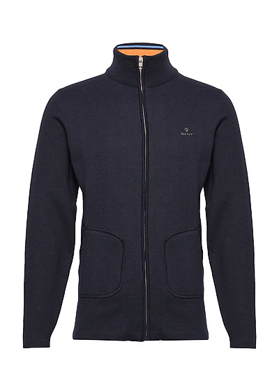 D1. Double Faced Full Zip Cardigan Cardigan Strickpullover Blau GANT