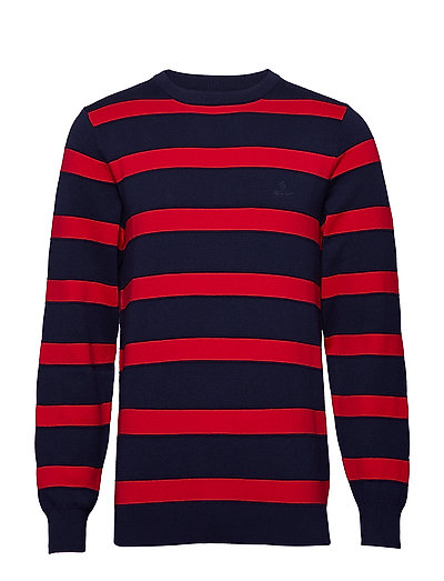 O1. Knitted Striped Crew Strickpullover Rundhals Blau GANT