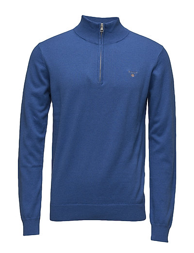Cotton Wool Half Zip Knitwear Half Zip Jumpers Blau GANT