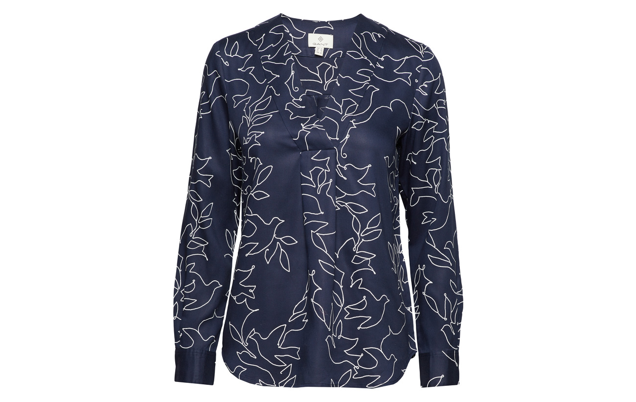 Marine G2 Lyocell Dove 100 Gant Printed Popover Blouse Xpwxd6q