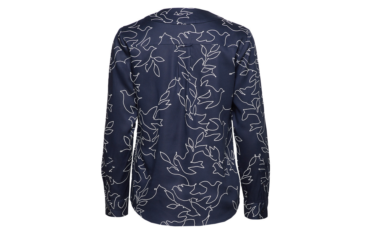 Marine G2 Lyocell Dove 100 Gant Printed Popover Blouse Xpwxd6q