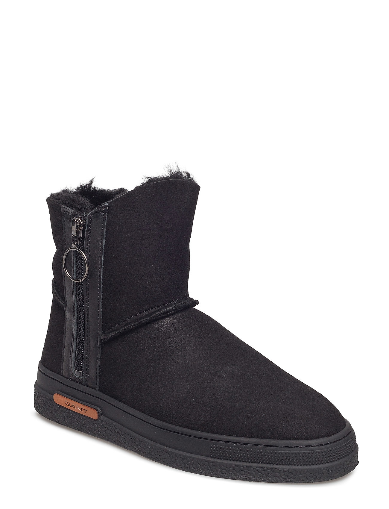 Maria Mid Boot Gevoerde Enkellaars Lage Hak Zwart Gant gant kopen in de aanbieding