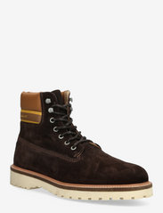 GANT - Roden Mid Lace Boot - laced boots - dk brown+toffee - 0