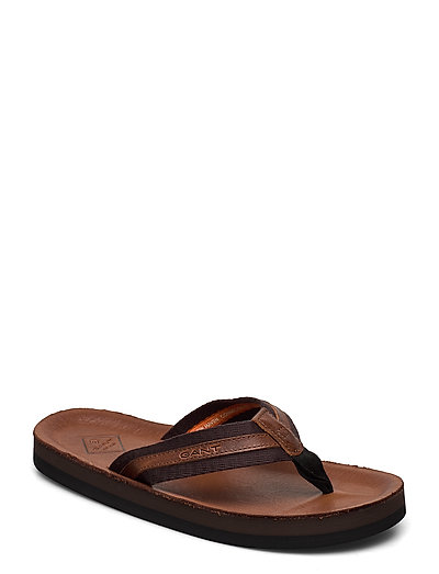 cognac flip flops