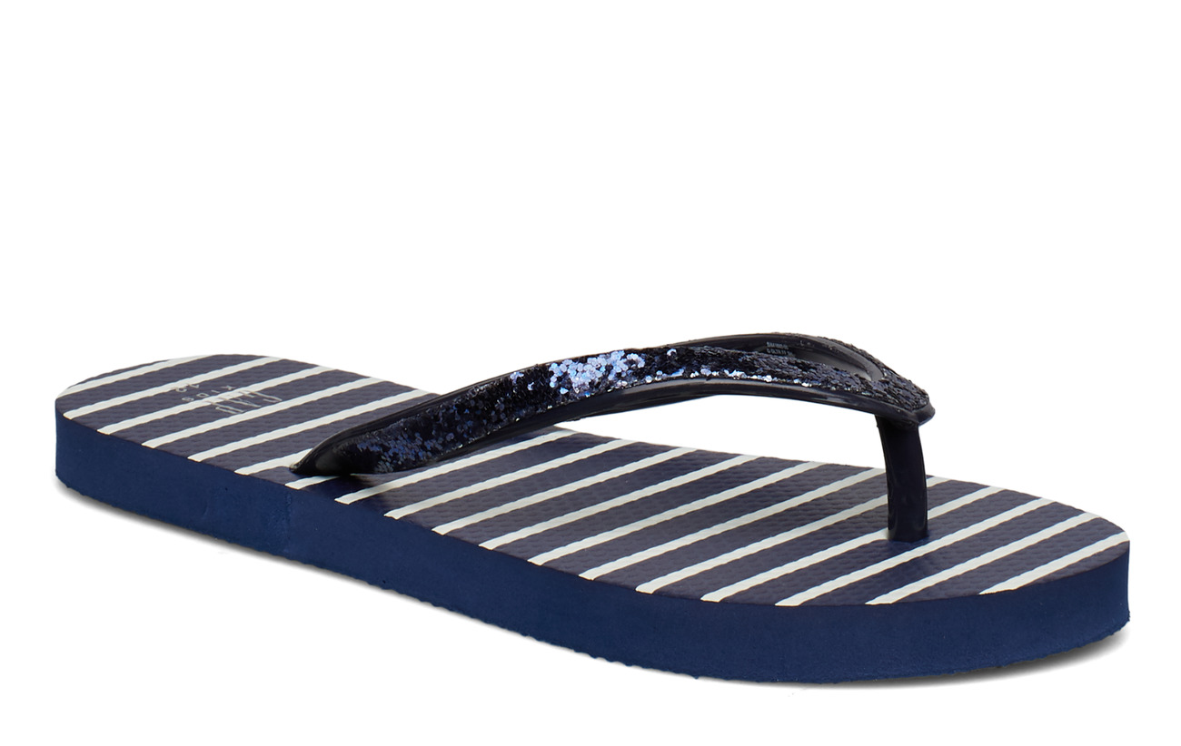 navy glitter flip flops