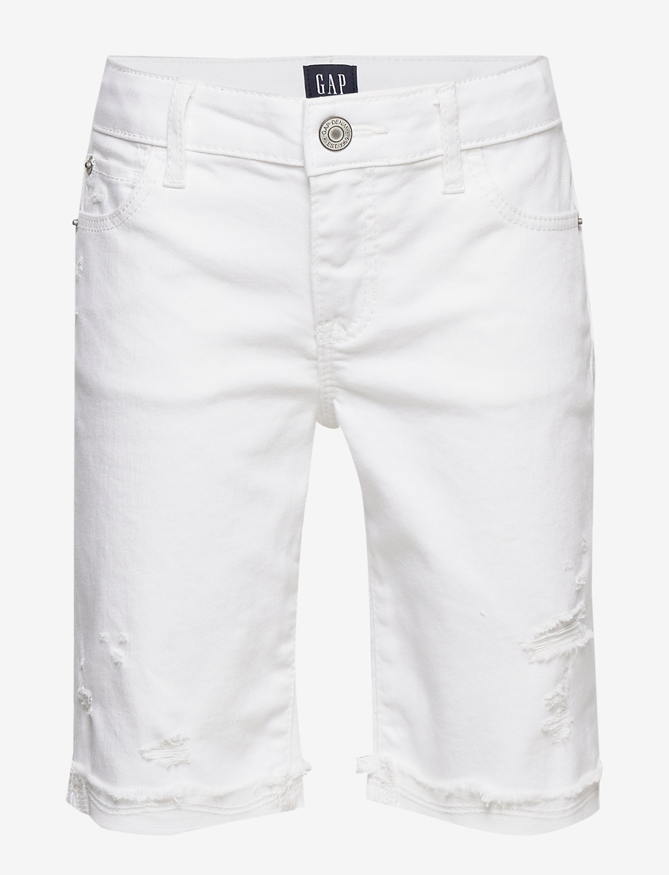 gap white denim shorts