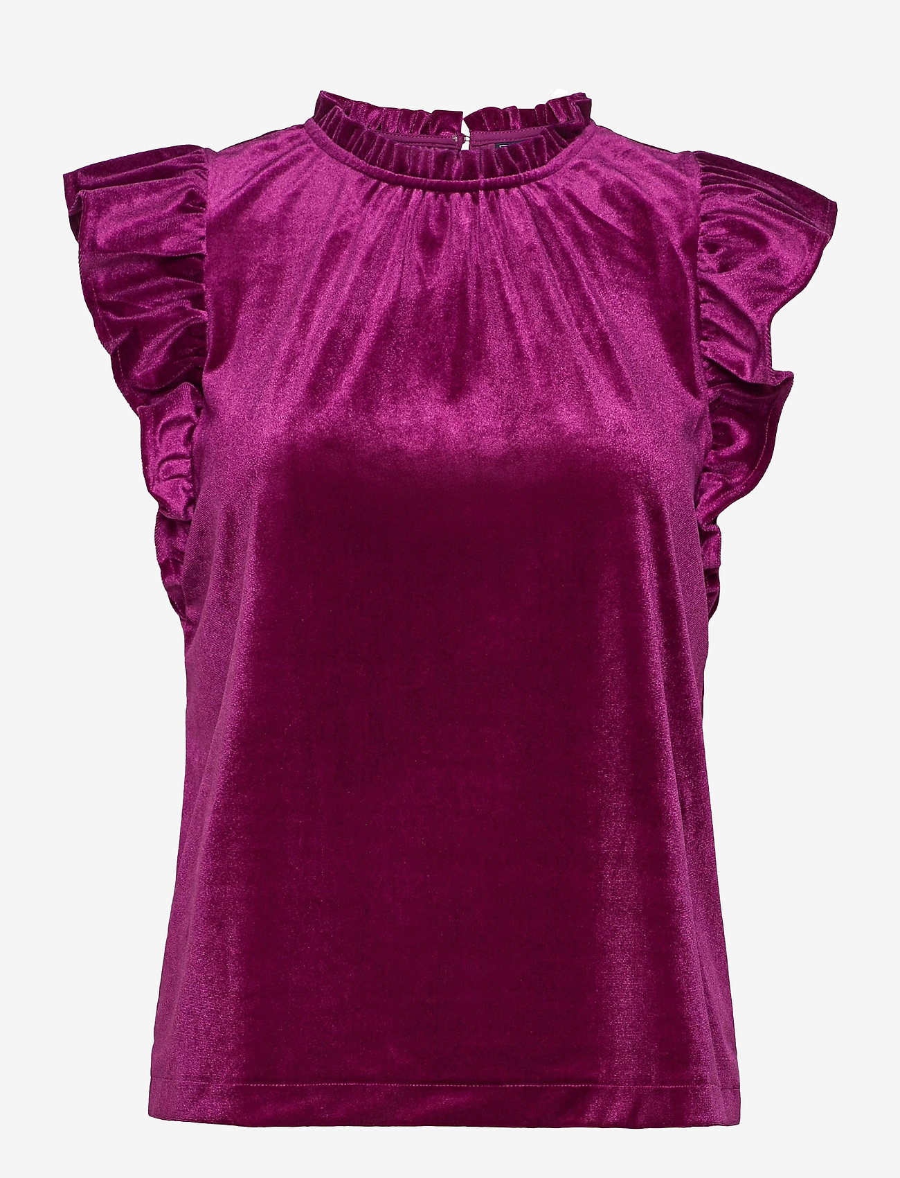 fuchsia ruffle top