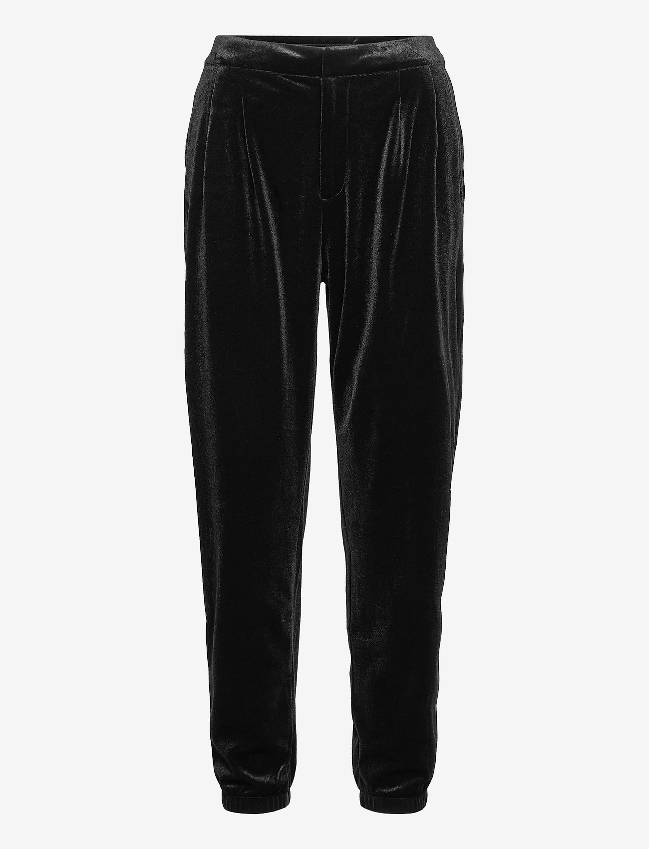 velvet joggers black