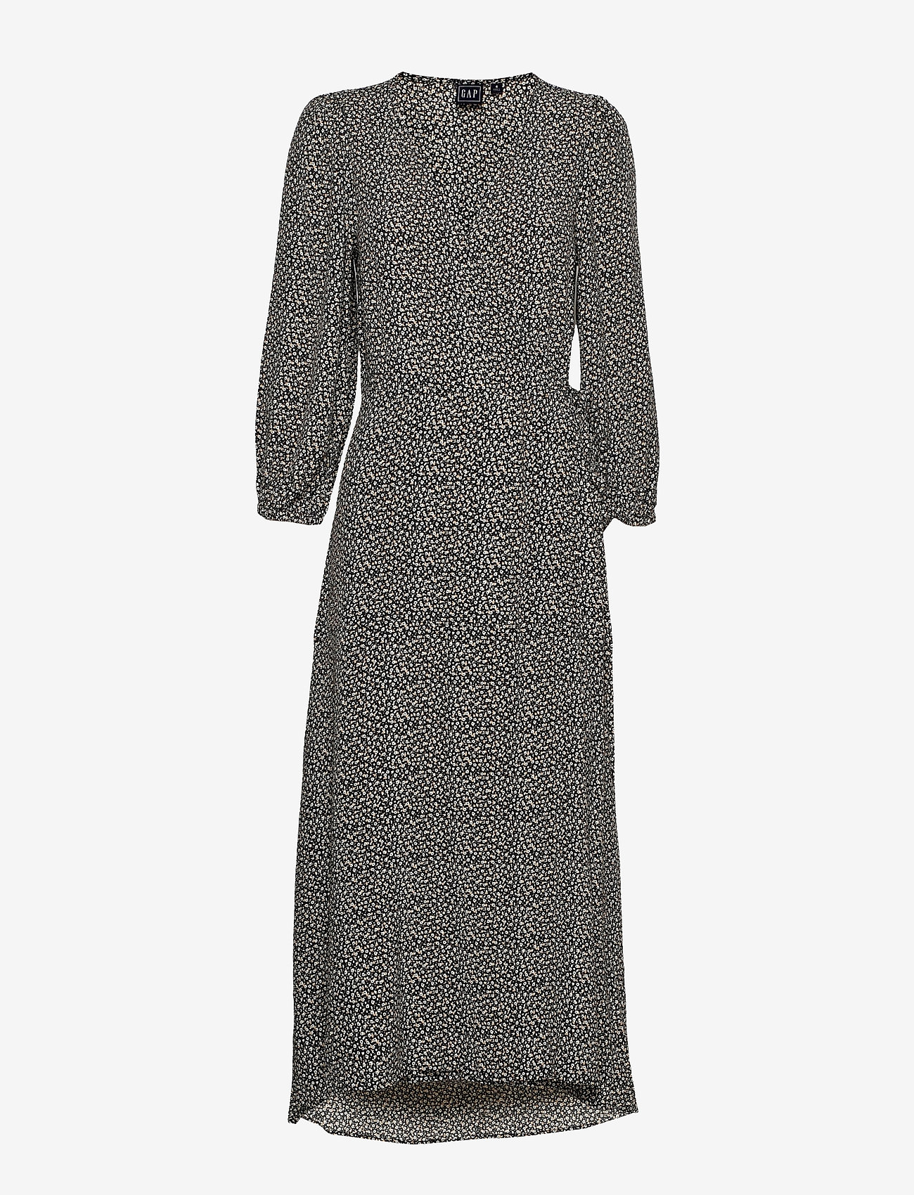 gap black wrap dress