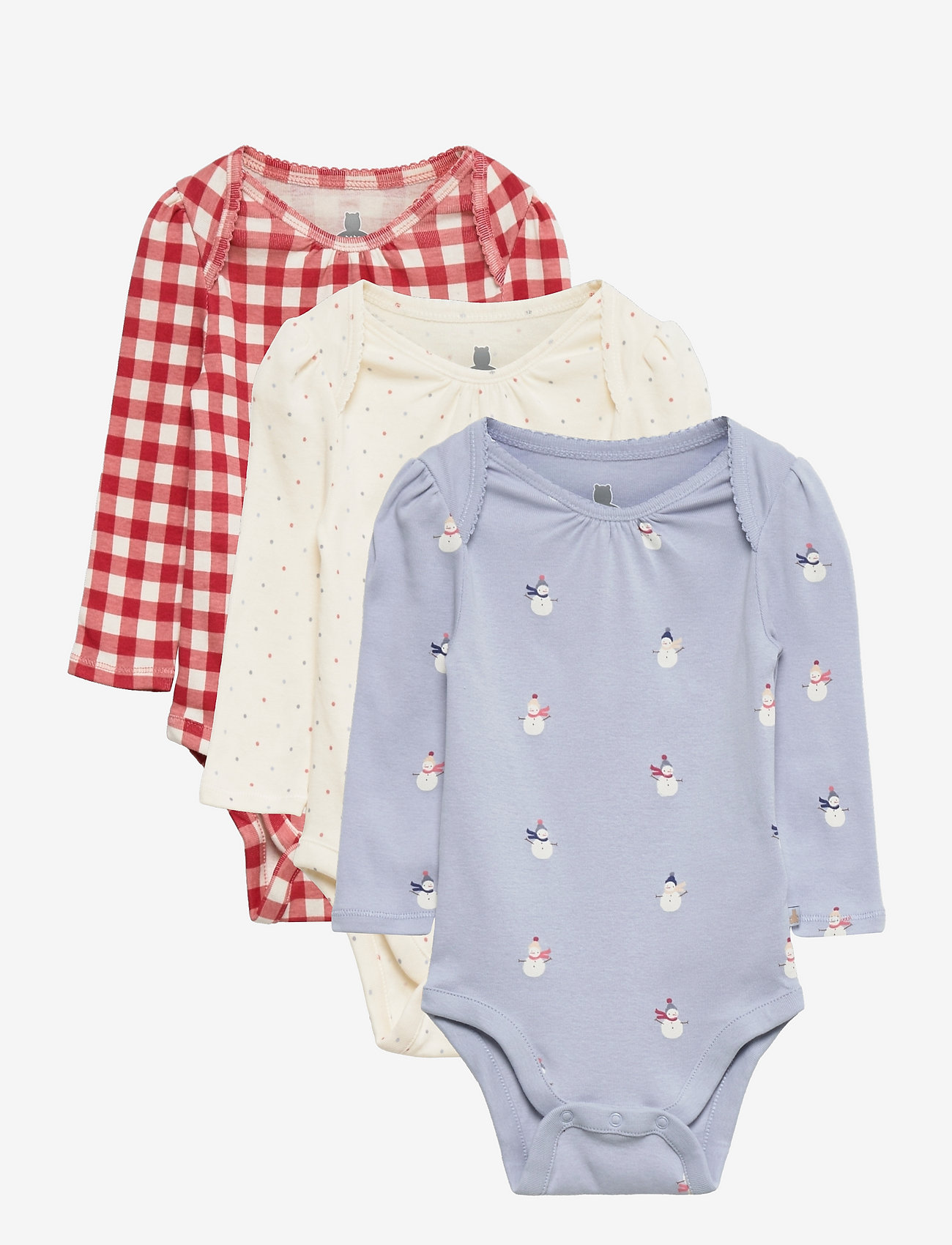 GAP - Baby 100% Organic Cotton Print Bodysuit (3-Pack) - bodies à manches longues avec motif - ice blue 740 - 0