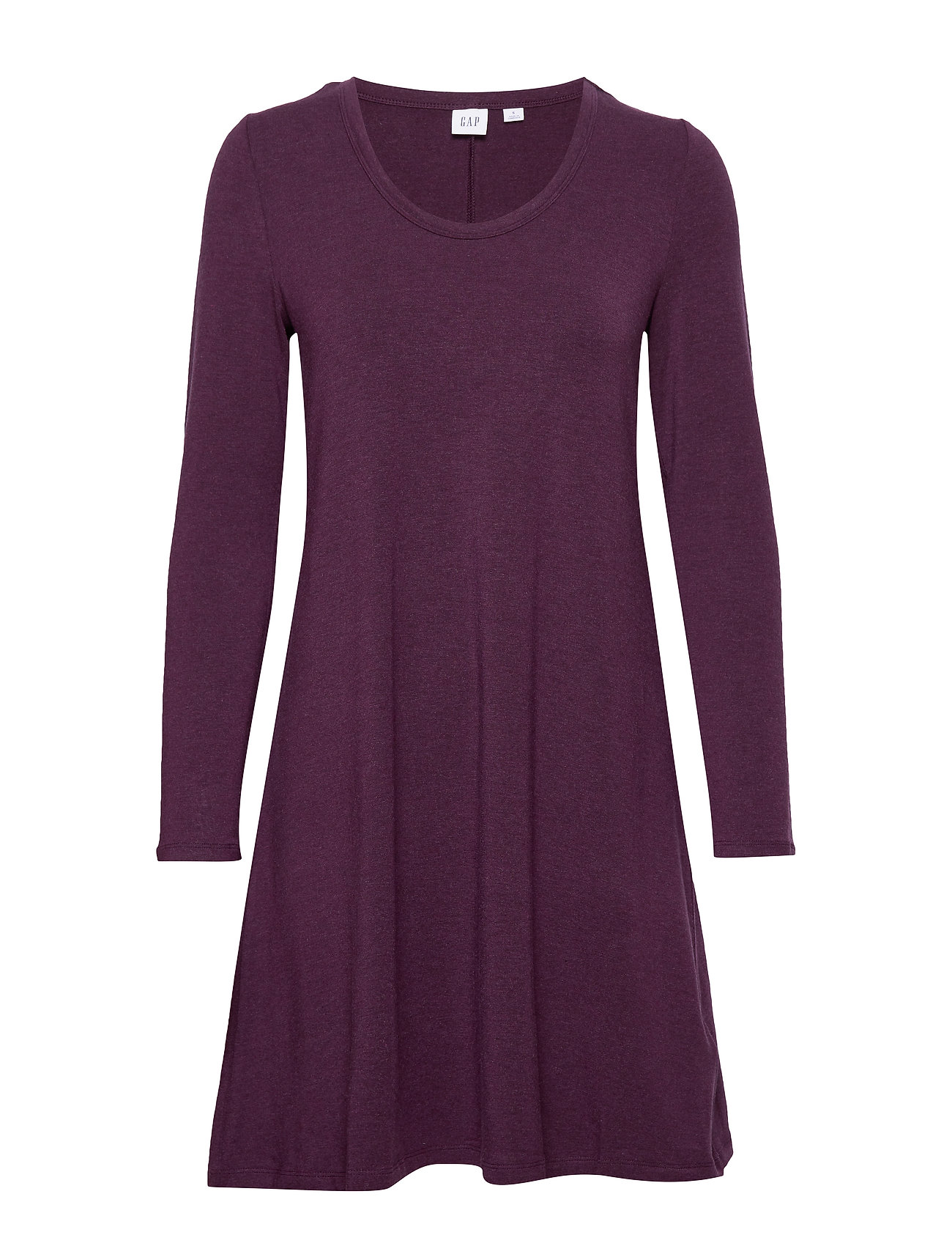 GAP U-Neck Swing Dress Knälång Klänning Lila [Color: SECRET PLUM ][Sex: Women ][Sizes: XXS,XS,S ]