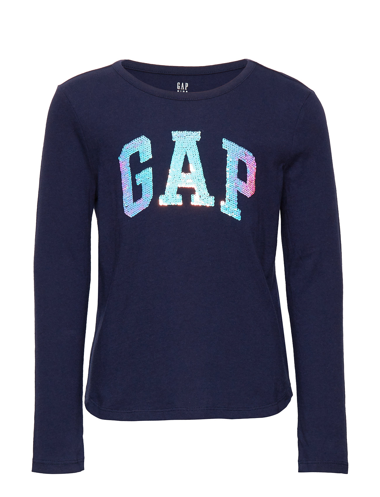 GAP V-Gap Flp Ls T Pulllover Blå [Color: NAVY UNIFORM ][Sex: Kids ][Sizes: 112-116 ]