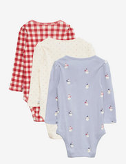GAP - Baby 100% Organic Cotton Print Bodysuit (3-Pack) - bodies à manches longues avec motif - ice blue 740 - 1