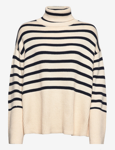 Oversized Turtleneck Sweater - coltruien - new off white stripe
