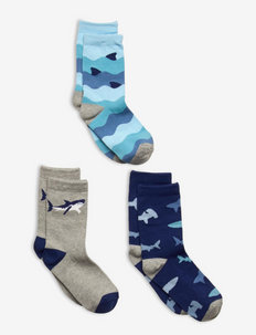 Kids Shark Print Socks (3-Pack) - kojinės - multi