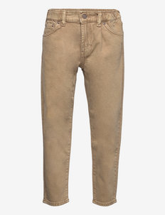 Kids High-Rise Barrel Jeans with Washwell - alaosat - new sand