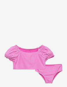 Toddler Recycled Gingham Swim Two-Piece - bikinis - pink gingham