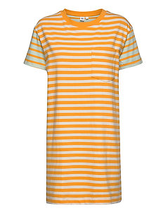 yellow striped shirt dress