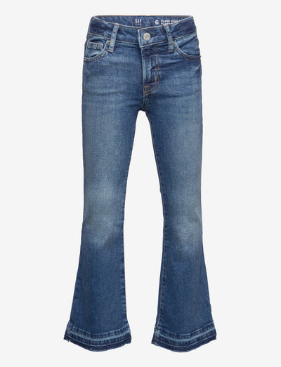 Kids High Rise Flare Jeans with Washwell - farkut - dark wash