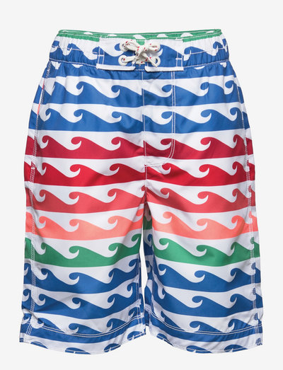 Kids 100% Recycled Polyester Camo Swim Board Shorts - badekleidung - rainbow stripe talc