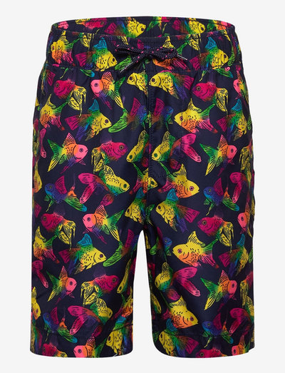 Kids 100% Recycled Polyester Printed Swim Trunks - badeshorts - sizzling fuchsia