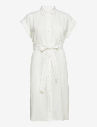 Linen-Cotton Midi Shirtdress - shirt dresses - new off white opt1