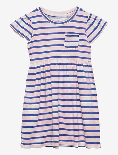 V-SKTR DRS - short-sleeved casual dresses - blue stripe