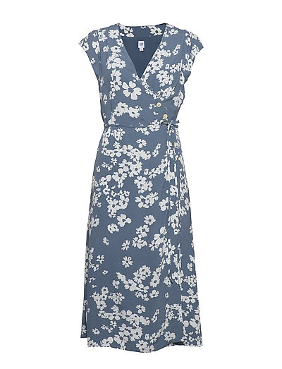 gap floral wrap dress