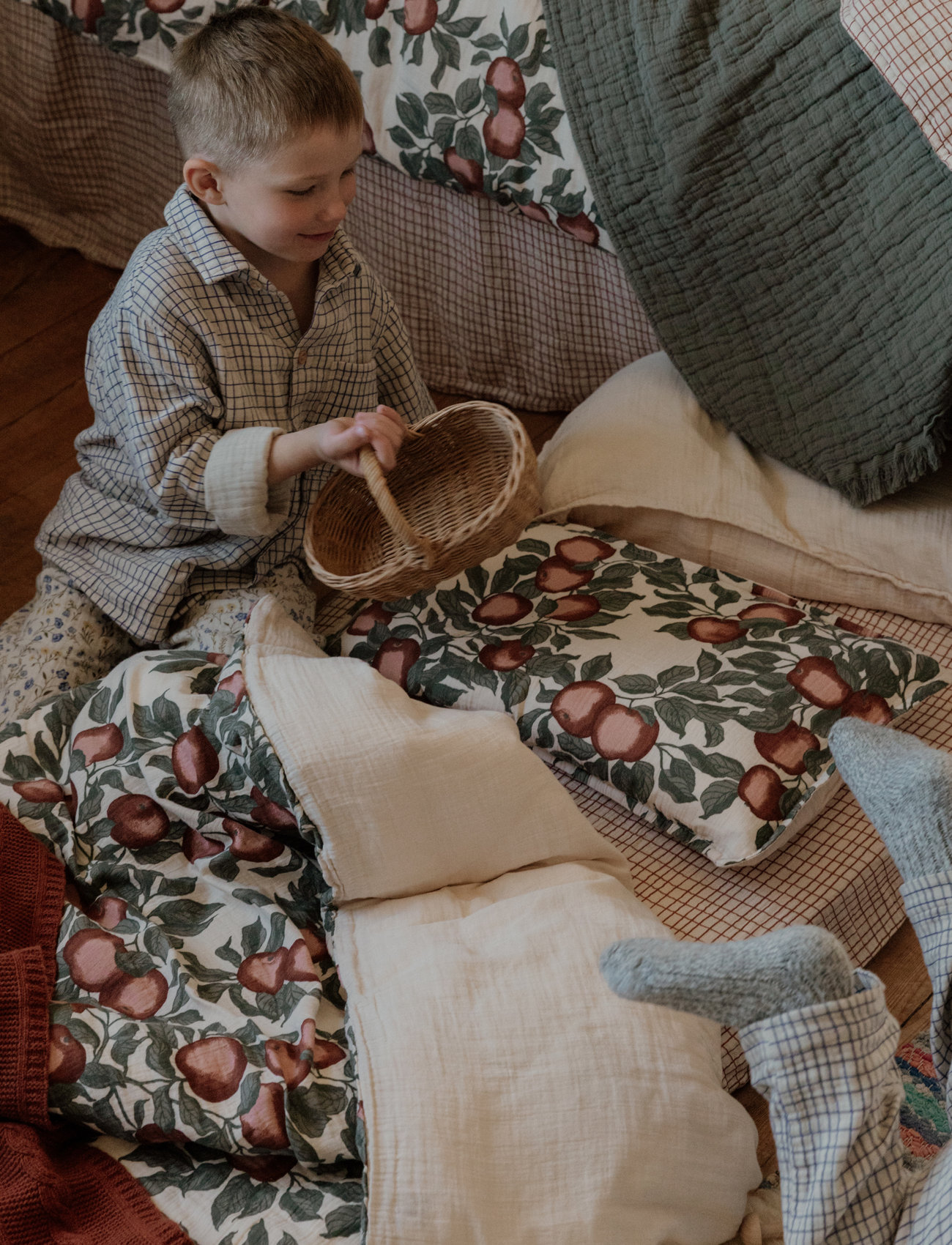 Garbo&Friends Muslin Bed Set, 100X130-35X55 cm, Multi/patterned, Søvntid > Sengesæt, Børn