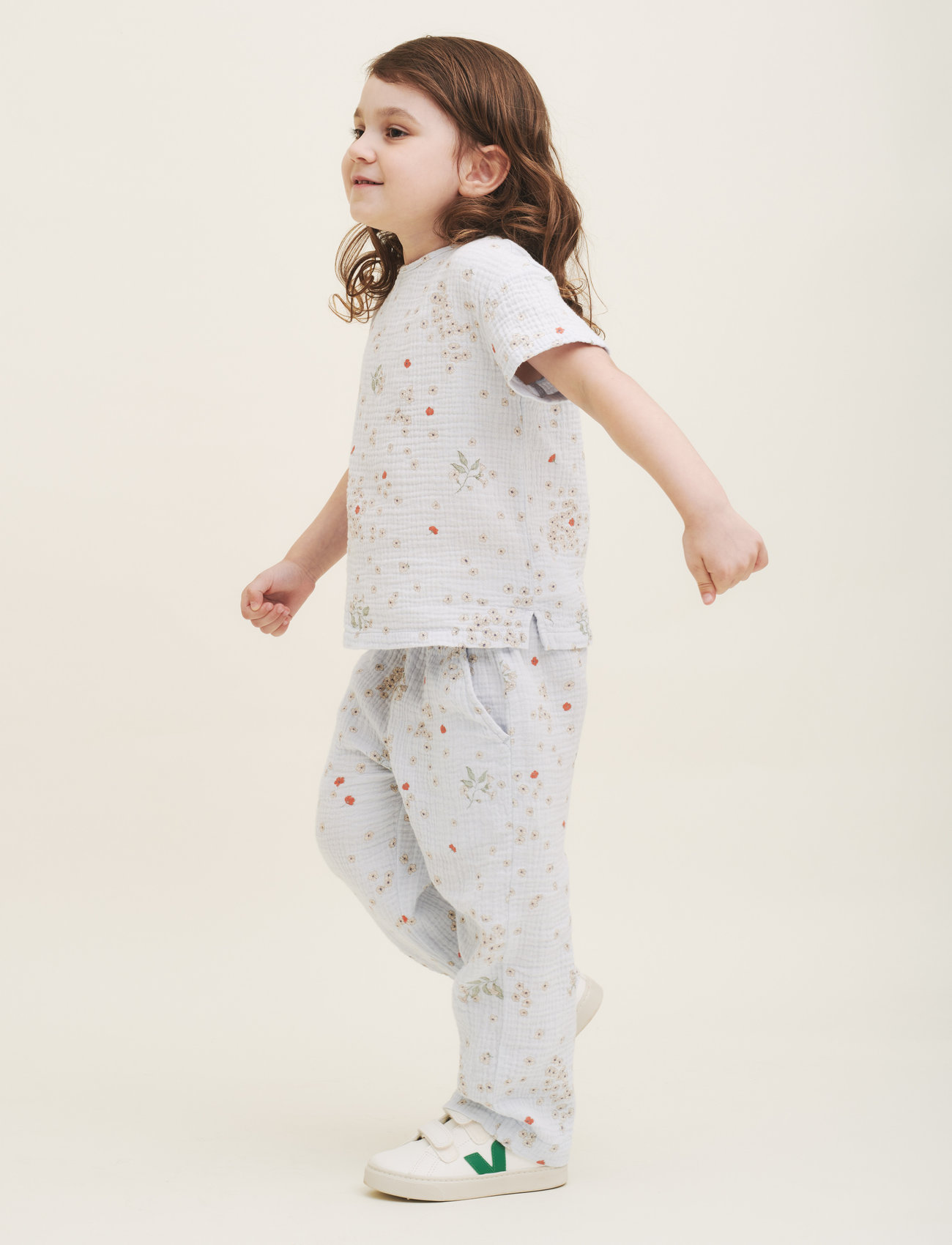 Garbo&Friends Muslin Summer Top, 122-128, Blue, T-Shirts > Kortærmede, Børn