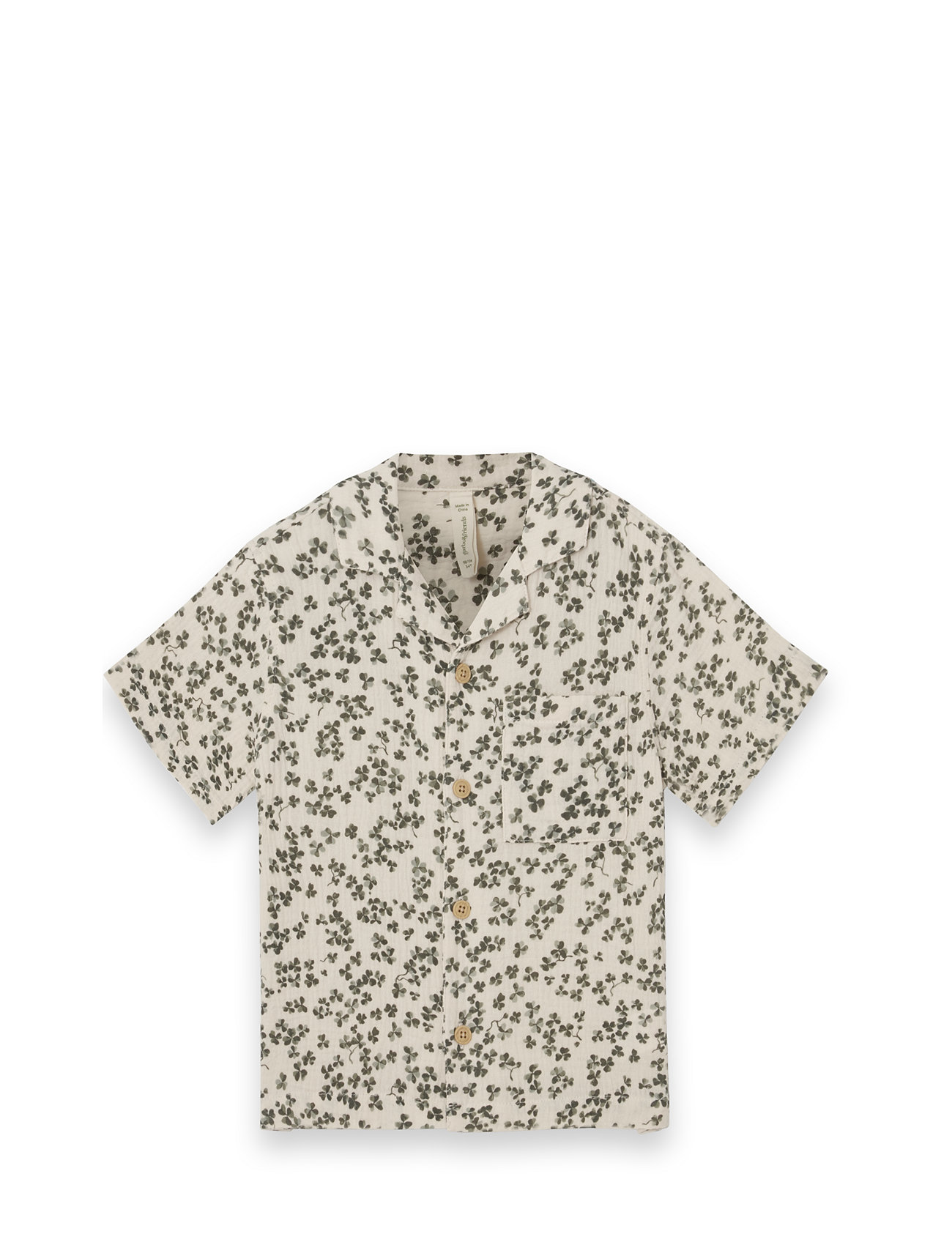 Muslin Short Sleeve Shirt Tops T-shirts Short-sleeved Cream Garbo&Friends