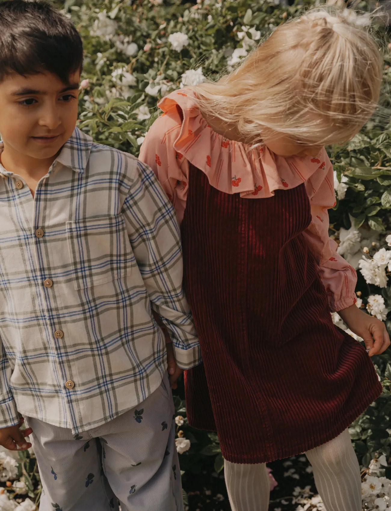 Garbo&Friends Corduroy Dress, 98/104, Burgundy, Kjoler > Dungaree-Kjole, Børn