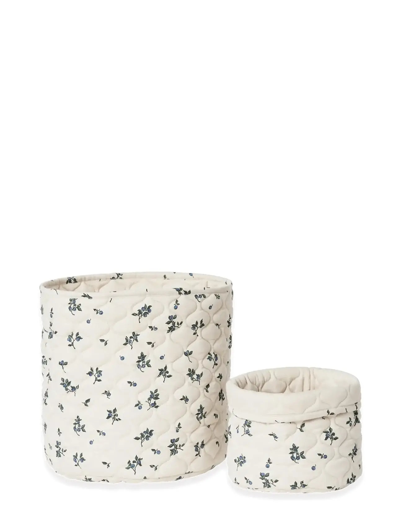Garbo&Friends Satin Quilted Basket, 20X20cm / 30X30cm, Blueberry, 20X20 cm/30X30 cm, Cream, Opbevaring > Opbevaringskurve, Børn