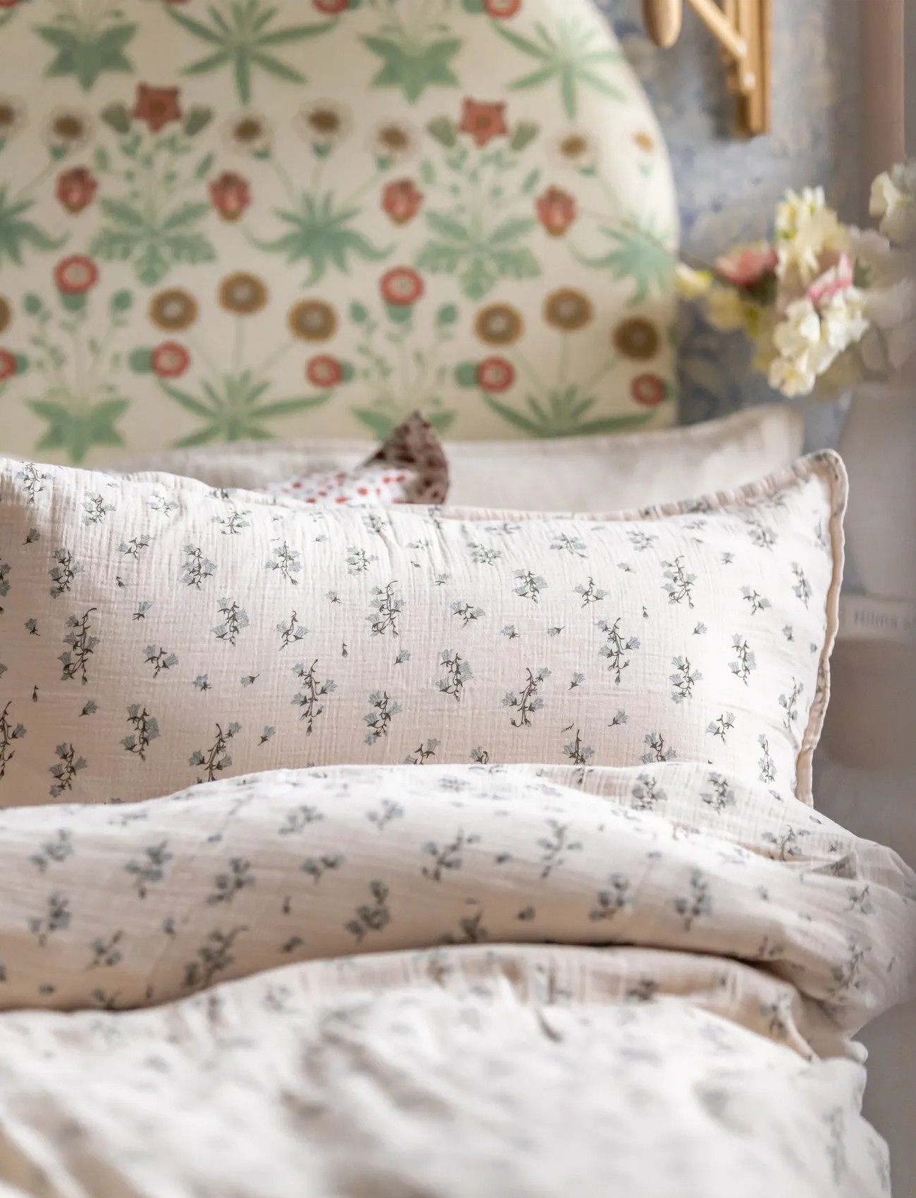 Garbo&Friends Muslin Pillowcase Xl, 50X90 cm, Blueberry, 50X90 cm, Cream, Sovetid > Pudebetræk, Børn